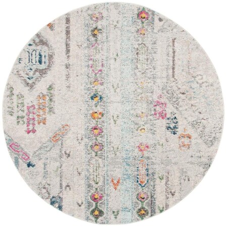 Safavieh 5 x 5 ft. Madison 422H Power Loomed Round Area Rug; Grey & Blue MAD422H-5R